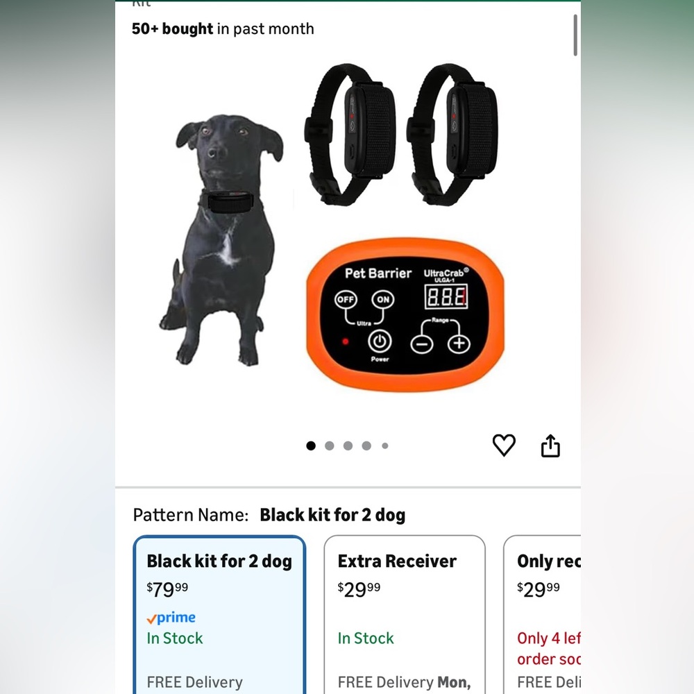 Pet Barrier Black Kit for 2 Dogs